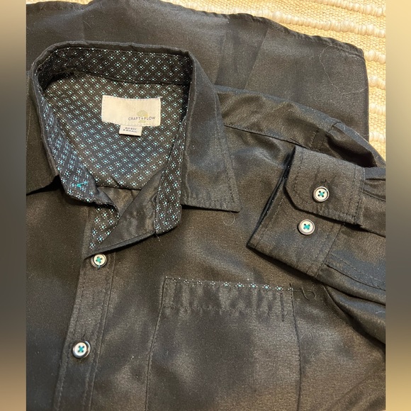 Craft + Flow Boys Long Sleeve Button Down Shirt Size 8 - Picture 7 of 9